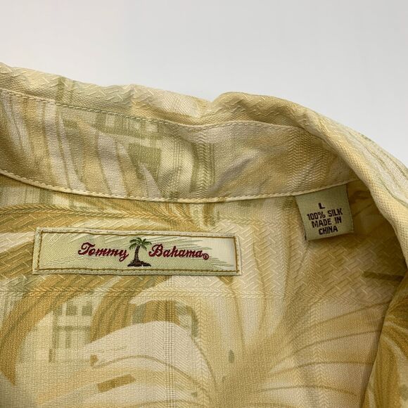 Vintage Tommy Bahama Shirt Mens L Large Silk Button Up Hawaiian Floral Beach - Picture 8 of 10